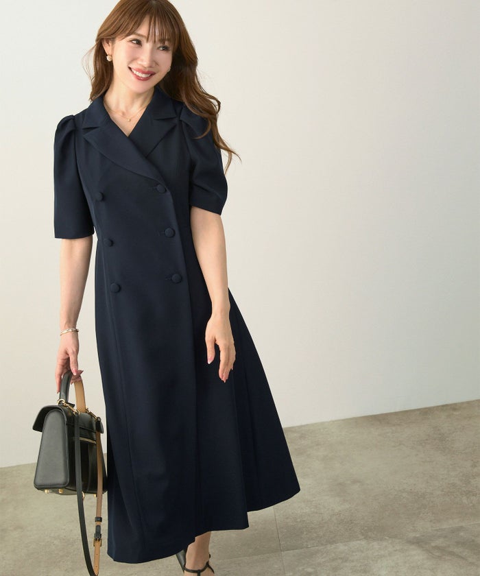 手洗い可オケージョン袖山タックパフ袖フレアおしゃれフェミニンナチュラル上品大人可愛いきれいめ夏ジョイントスペース