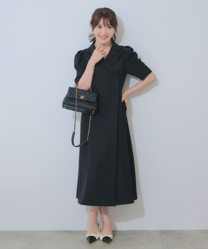 手洗い可オケージョン袖山タックパフ袖フレアおしゃれフェミニンナチュラル上品大人可愛いきれいめ夏ジョイントスペース