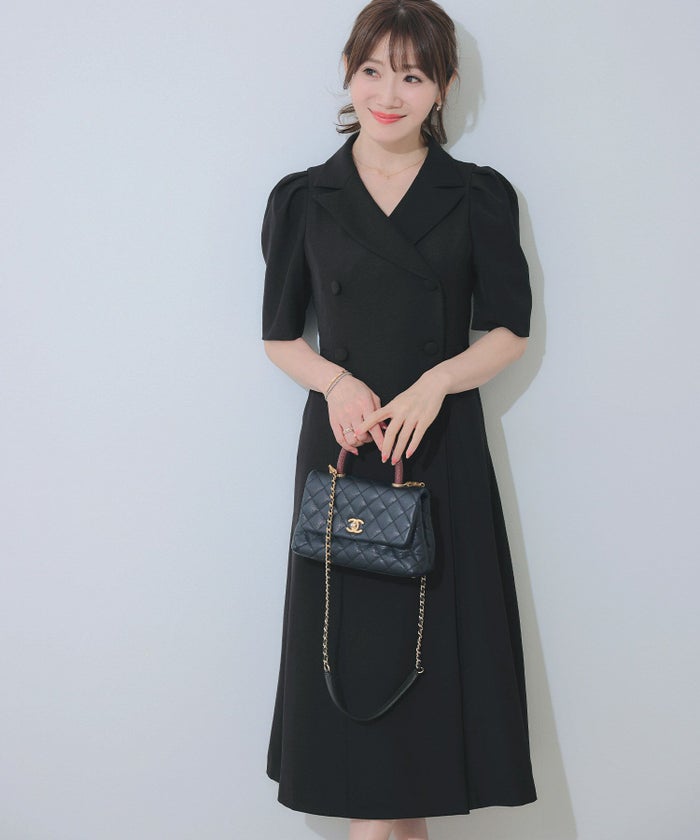 手洗い可オケージョン袖山タックパフ袖フレアおしゃれフェミニンナチュラル上品大人可愛いきれいめ夏ジョイントスペース