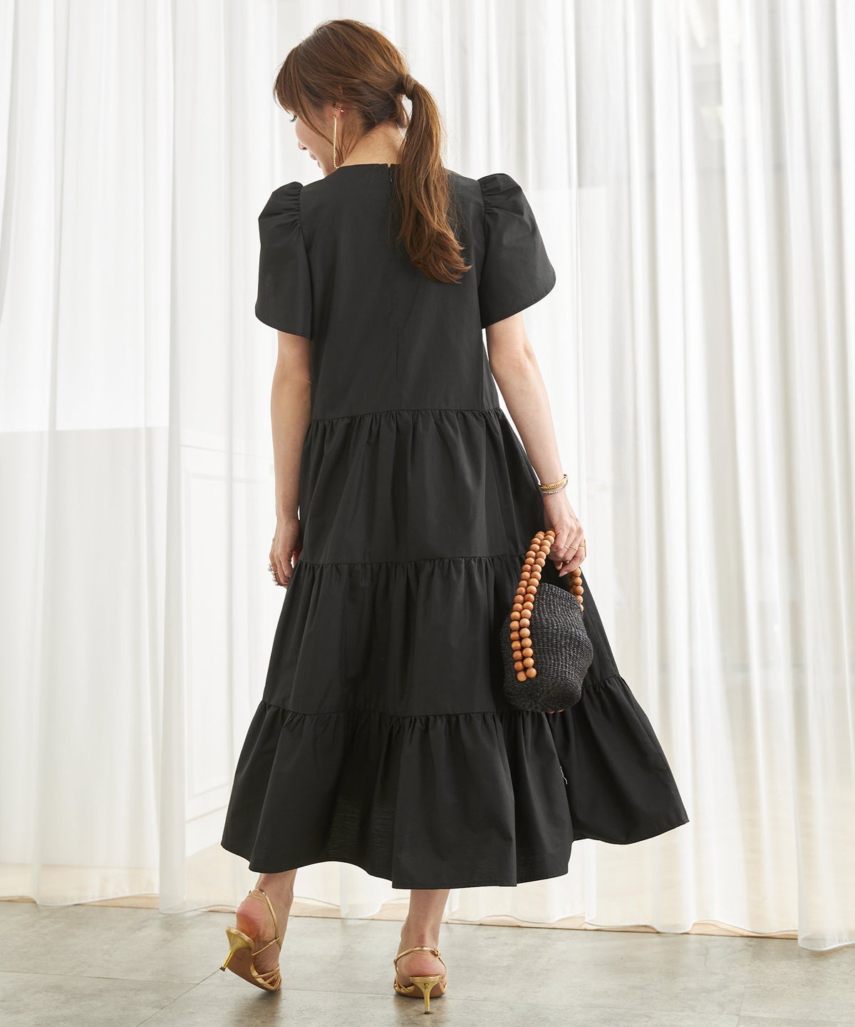 新色追加 手洗い可 Vネック フレア おしゃれ フェミニン 上品 大人可愛い きれいめ 体型カバー 夏 ジョイントスペース