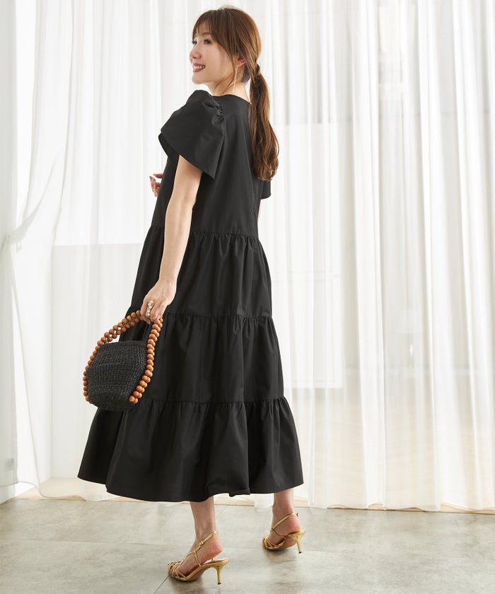 新色追加 手洗い可 Vネック フレア おしゃれ フェミニン 上品 大人可愛い きれいめ 体型カバー 夏 ジョイントスペース