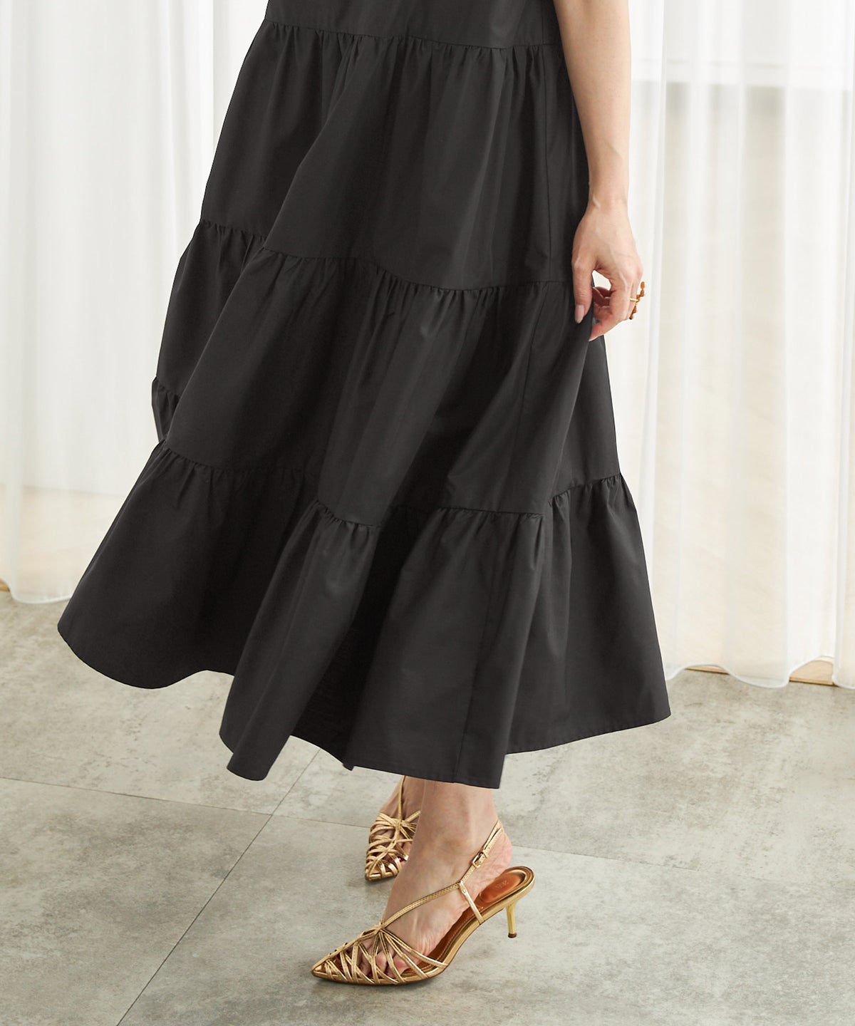 新色追加 手洗い可 Vネック フレア おしゃれ フェミニン 上品 大人可愛い きれいめ 体型カバー 夏 ジョイントスペース