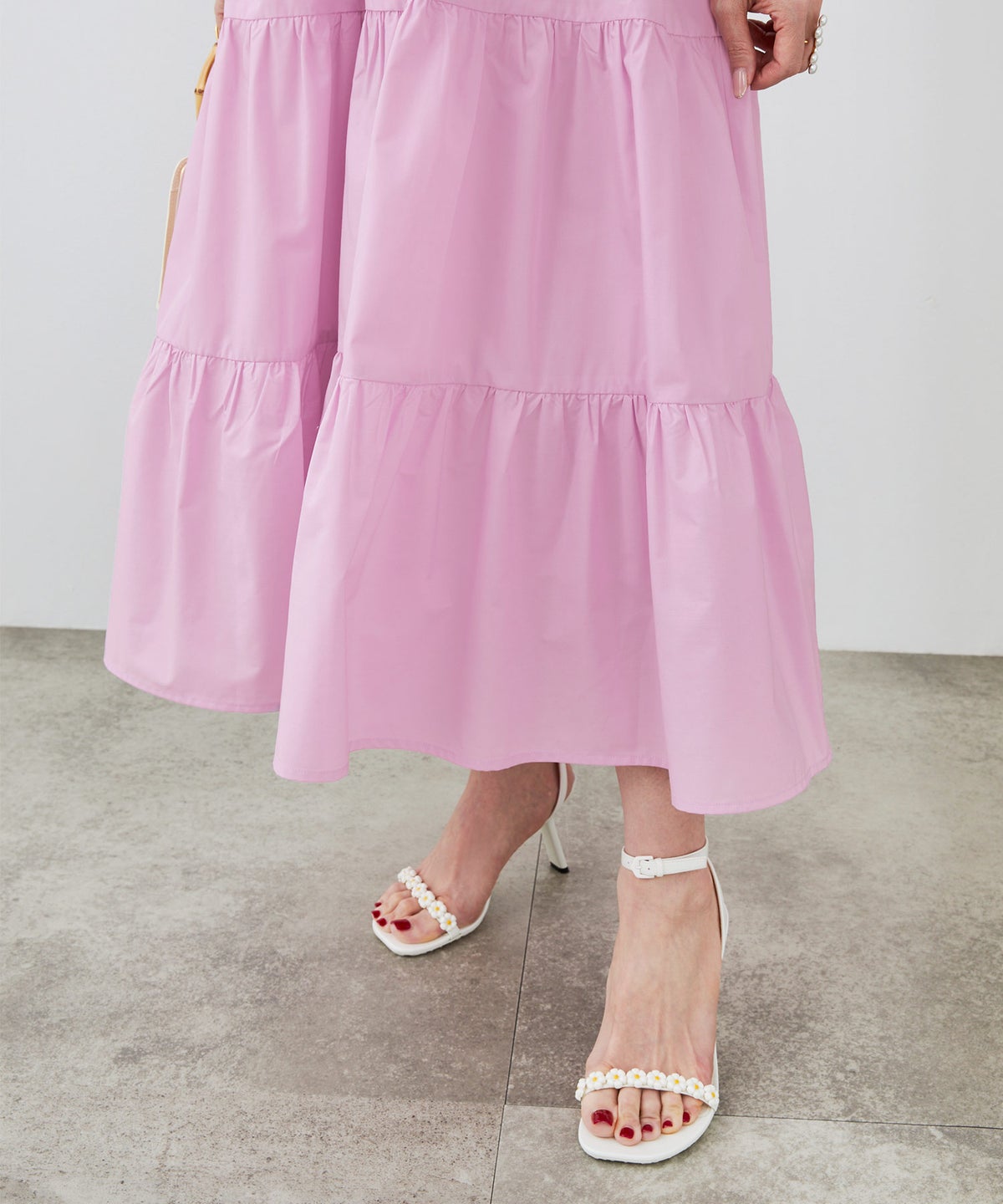 新色追加 手洗い可 Vネック フレア おしゃれ フェミニン 上品 大人可愛い きれいめ 体型カバー 夏 ジョイントスペース