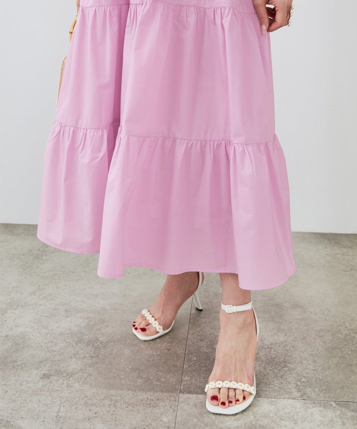 新色追加 手洗い可 Vネック フレア おしゃれ フェミニン 上品 大人可愛い きれいめ 体型カバー 夏 ジョイントスペース