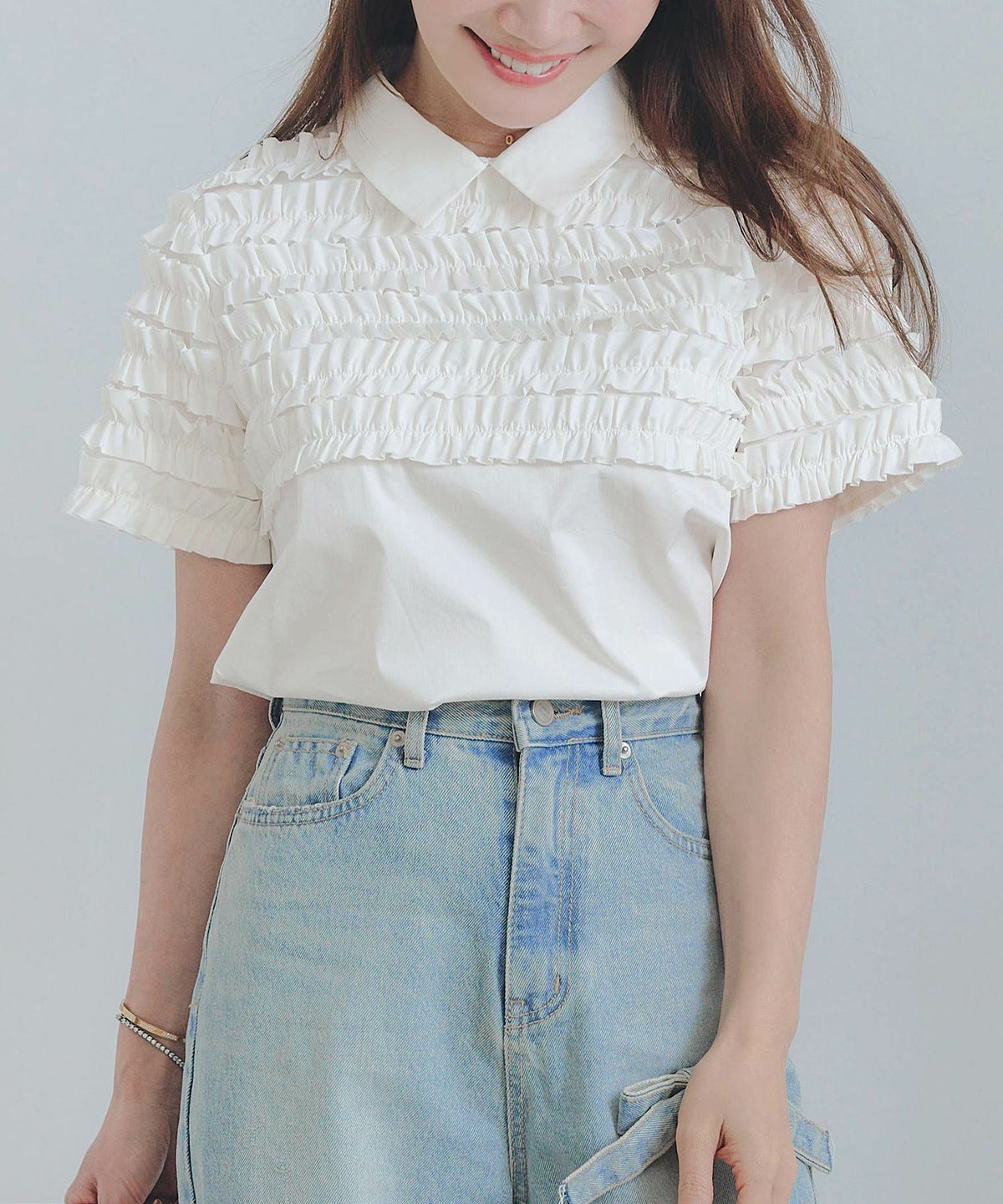 手洗い可ラウンドヘムスリット上品きれいめエレガントフォーマルオフィスカジュアルフェミニンジョイントスペース