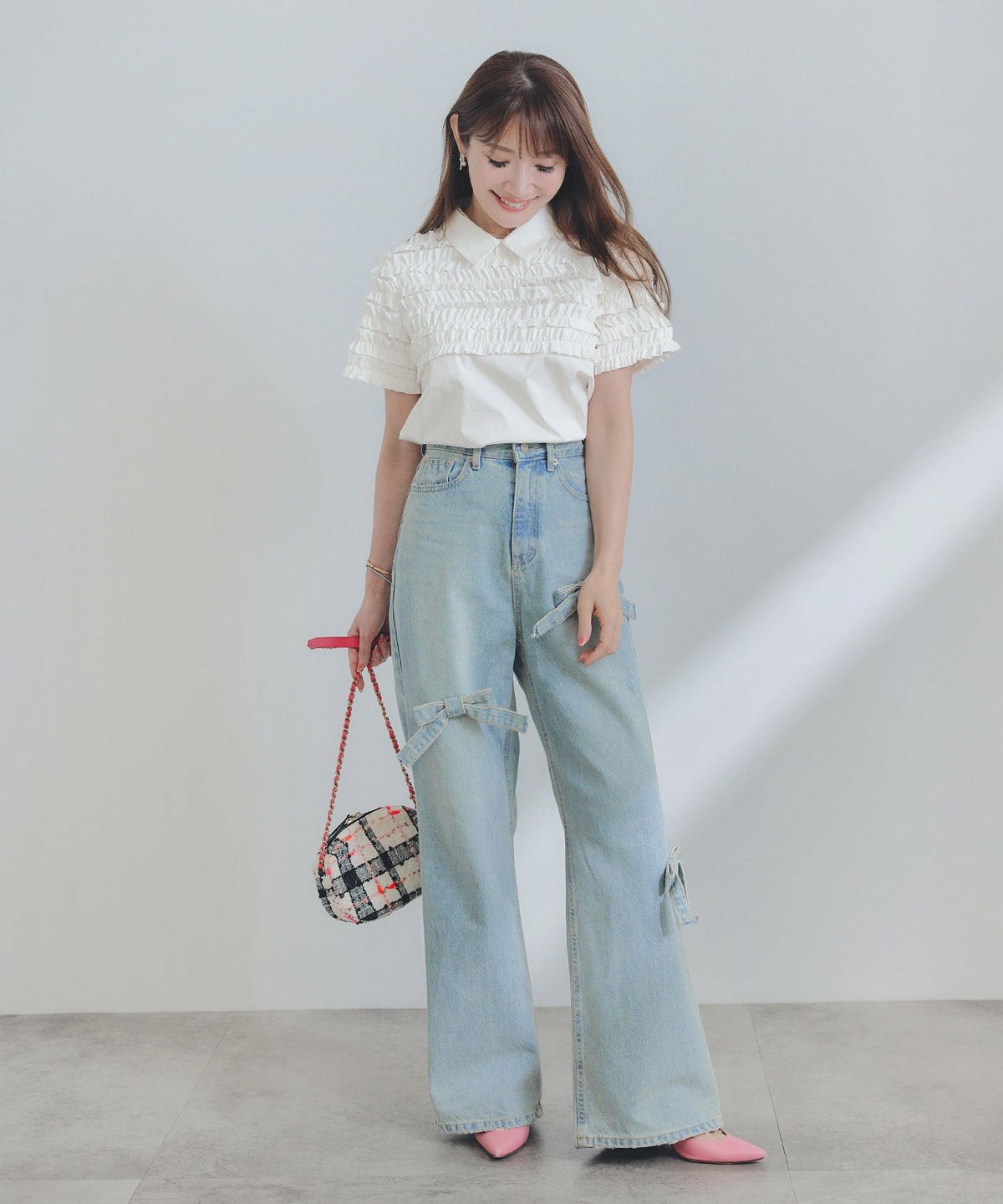 手洗い可ラウンドヘムスリット上品きれいめエレガントフォーマルオフィスカジュアルフェミニンジョイントスペース