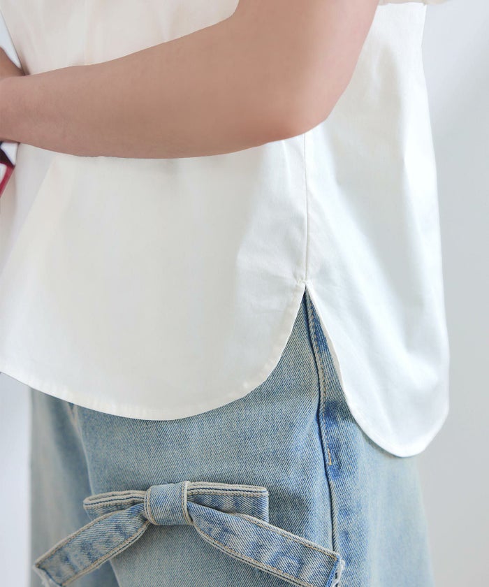 手洗い可ラウンドヘムスリット上品きれいめエレガントフォーマルオフィスカジュアルフェミニンジョイントスペース