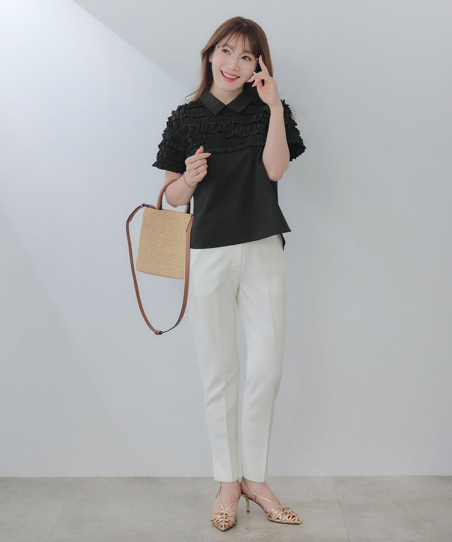 ホイップフリル 襟付き ブラウス Liala×PG