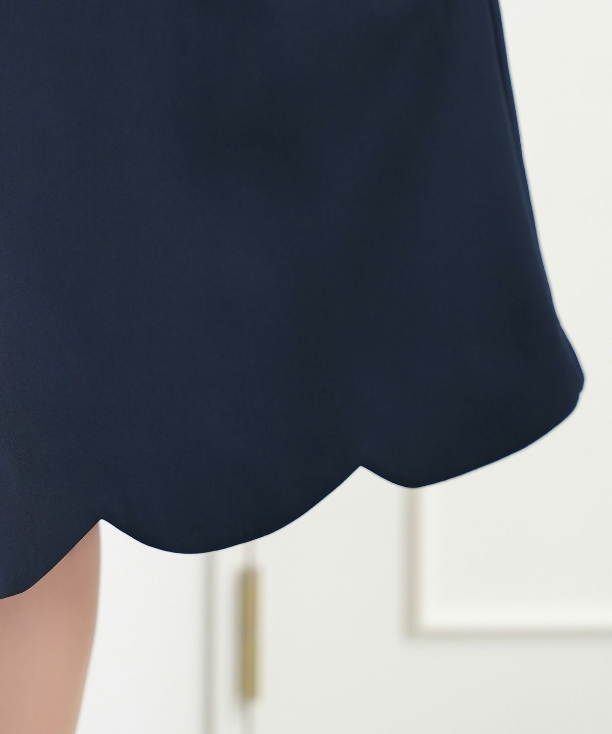 レディース/ワンピース/M/L/サイズ展開/スカラップ/セパレート風/膝丈/膝下丈/半袖/チューリップスリーブ/フレア/ゆとり/ゆったり/妊婦/産前産後/フロントファスナー/パール/授乳/ママ/授業参観/お宮参り/オケージョン/ピンクベージュ/ネイビー