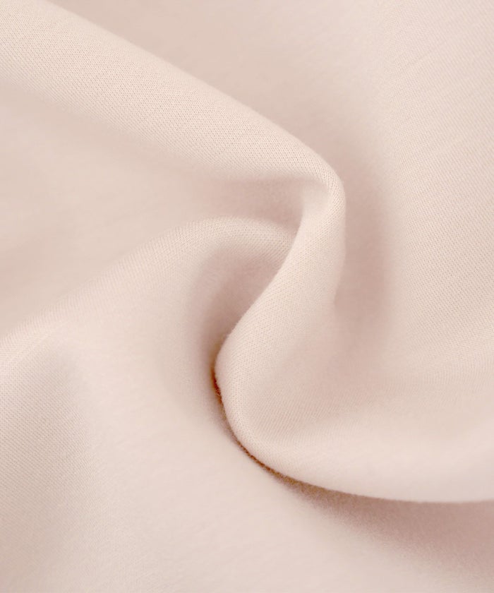 レディース/トップス/カットソー/ペプラム/ダンボールニット/もっちり/伸縮/シアー/オーガンジー/透け感/タック/イレヘム/アシメ/レイヤード/半袖/体型カバー/セットアップ/春/夏/秋/アイボリー/ダスティピンク/ネイビー/ピンク/配色/フェミニン/エレガント/上品/カジュアル