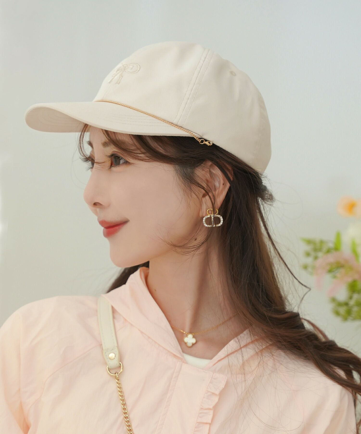 SUMMER-SALE UVカット＆防臭 リボン刺繍キャップ le reve vaniller 全2