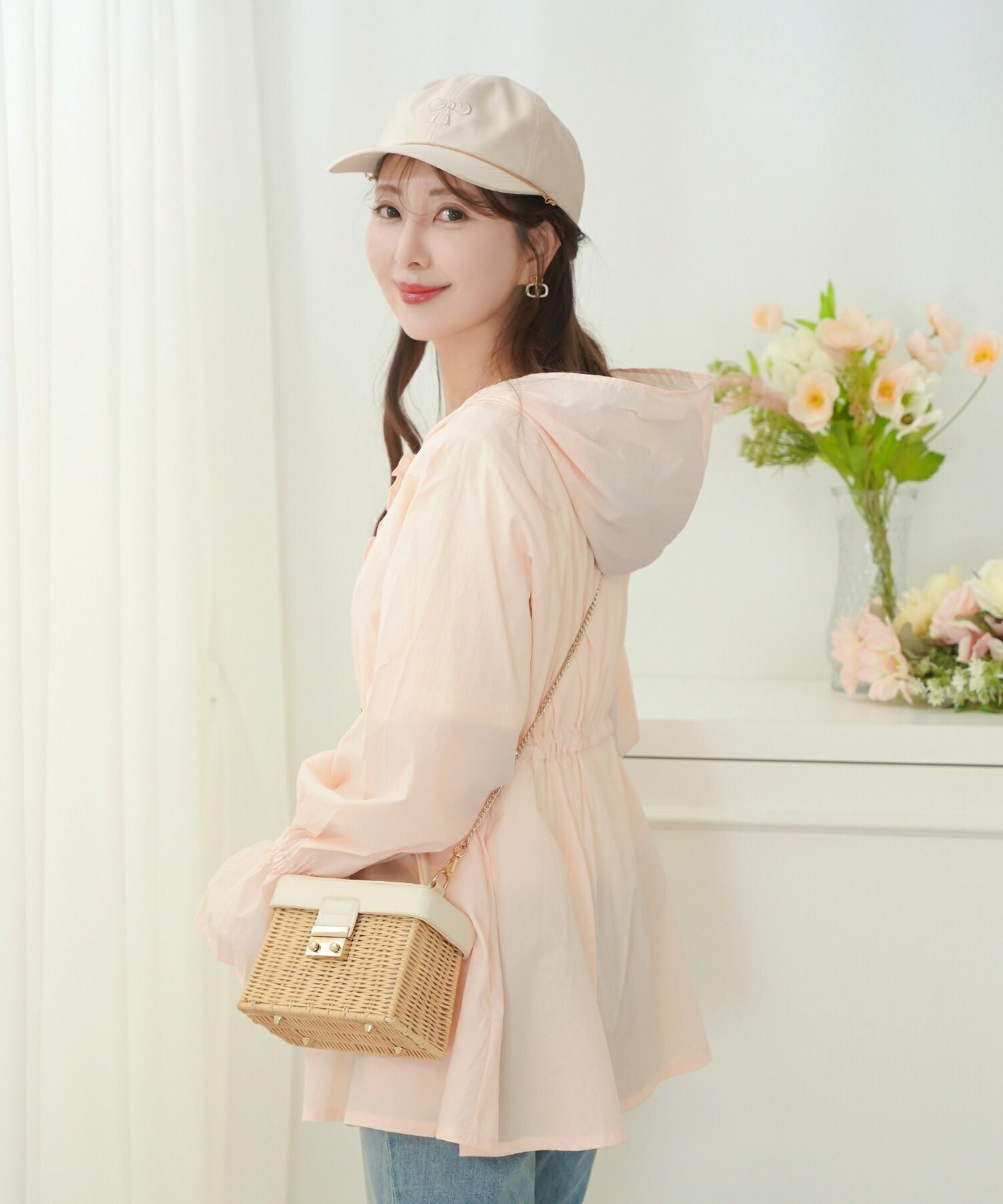 GW-SALE UVカット＆防臭 リボン刺繍キャップ le reve vaniller 全2色
