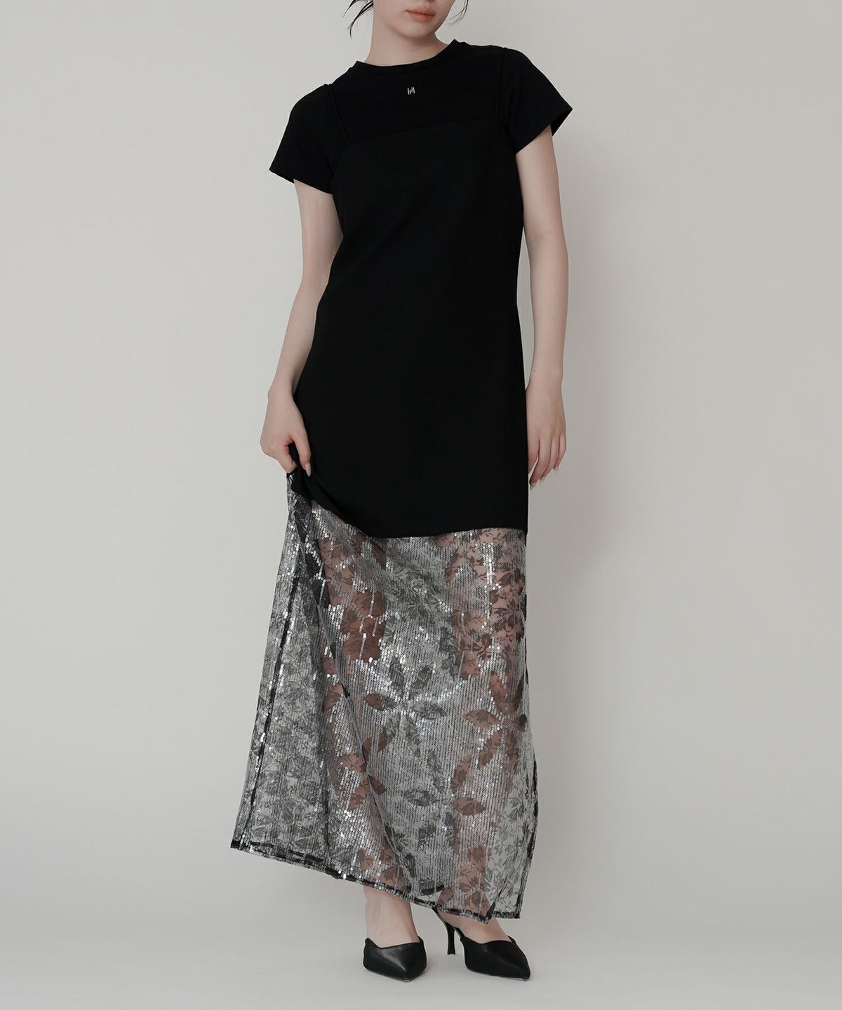 スパンコール レース キャミ ワンピース KINO THE KEI