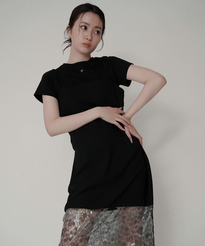 スパンコール レース キャミ ワンピース KINO THE KEI