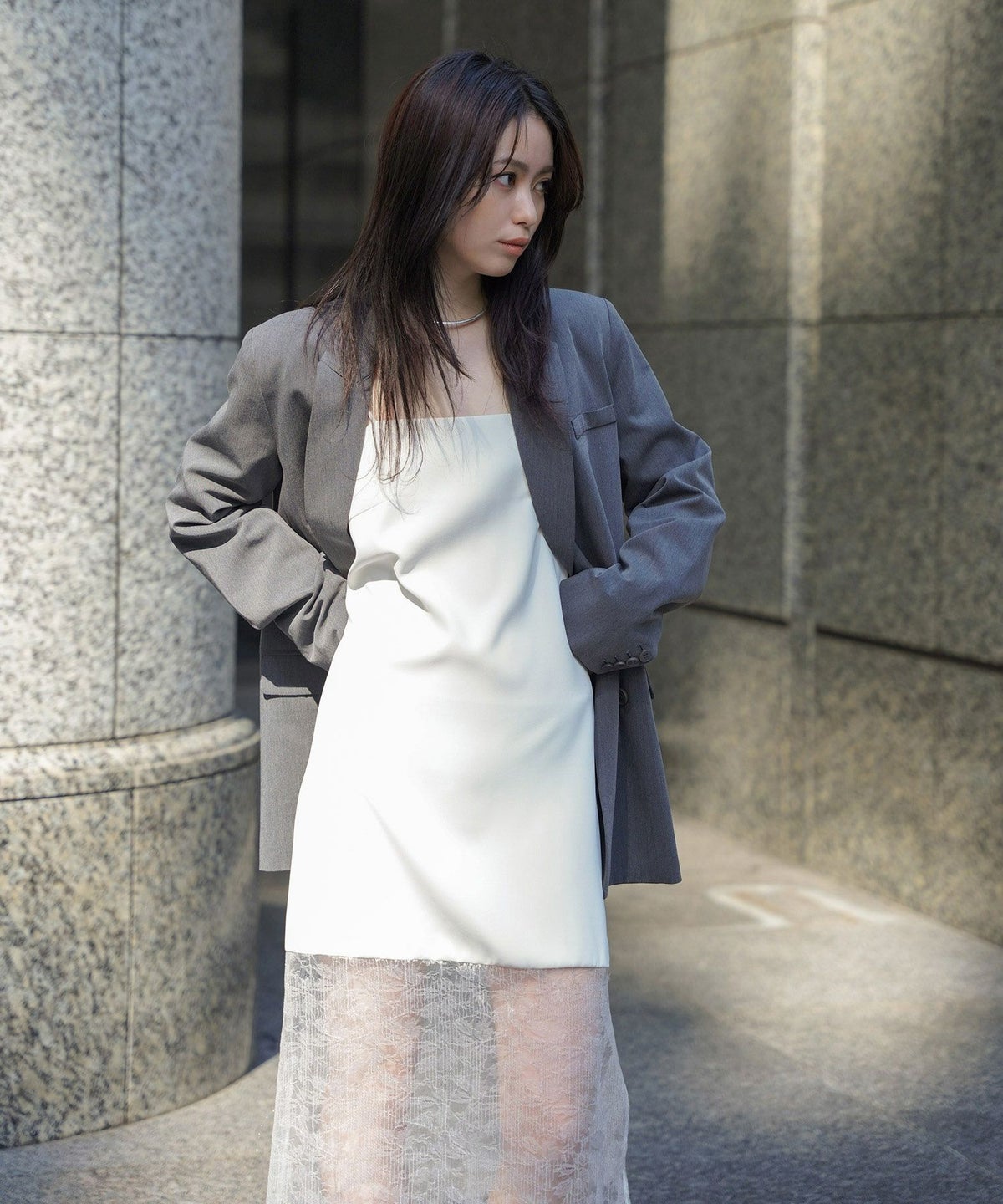 スパンコール レース キャミ ワンピース KINO THE KEI