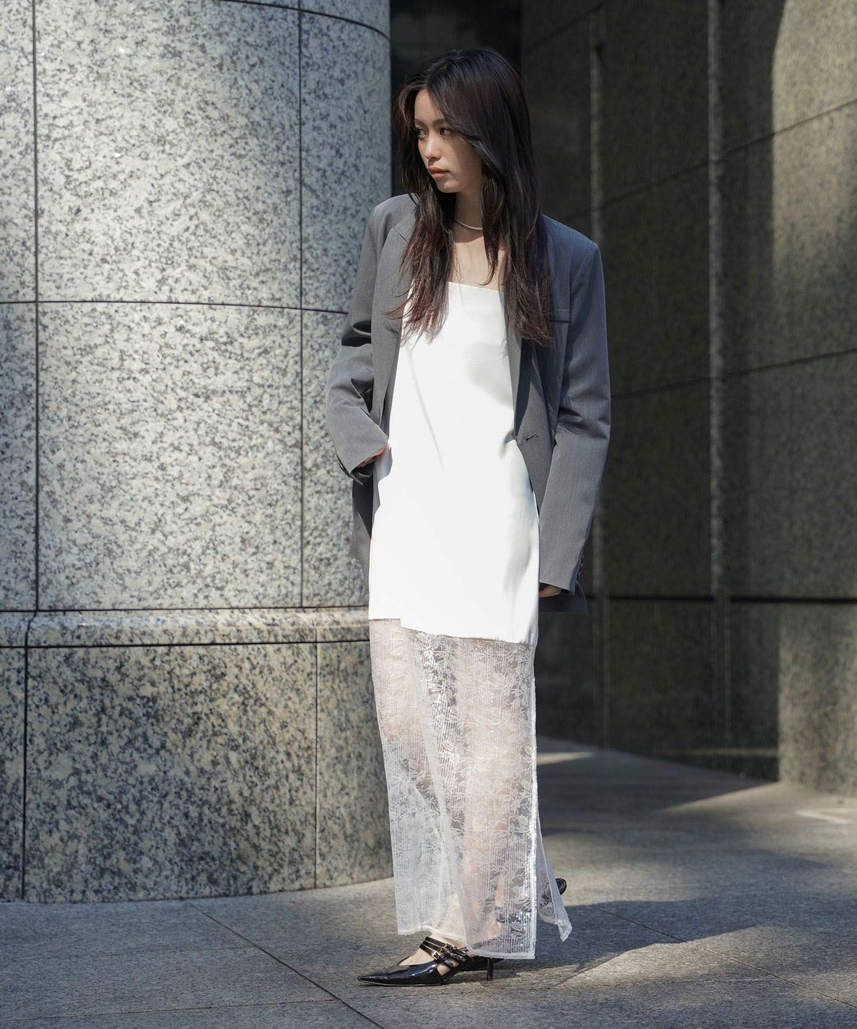 スパンコール レース キャミ ワンピース KINO THE KEI