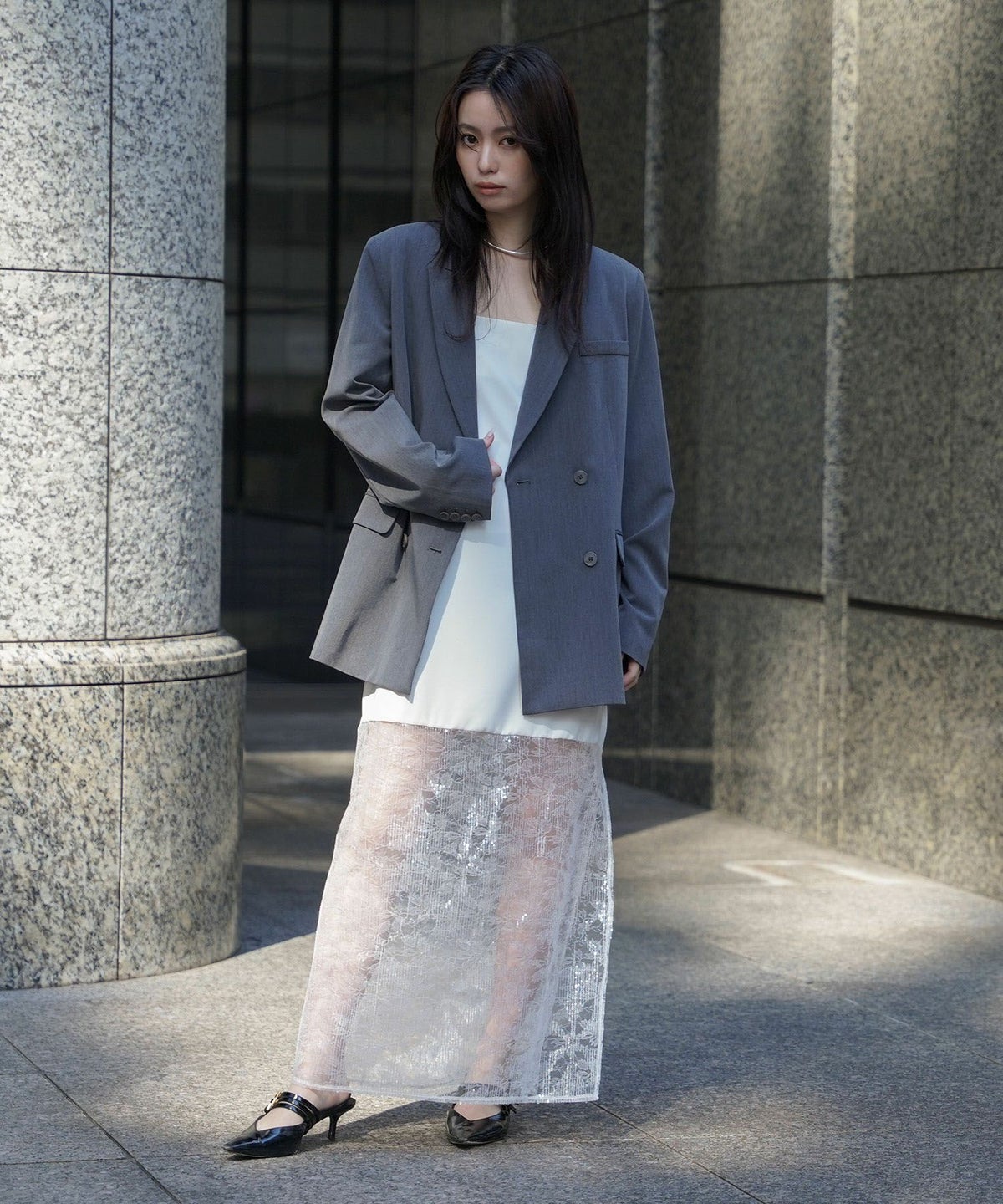 スパンコール レース キャミ ワンピース KINO THE KEI