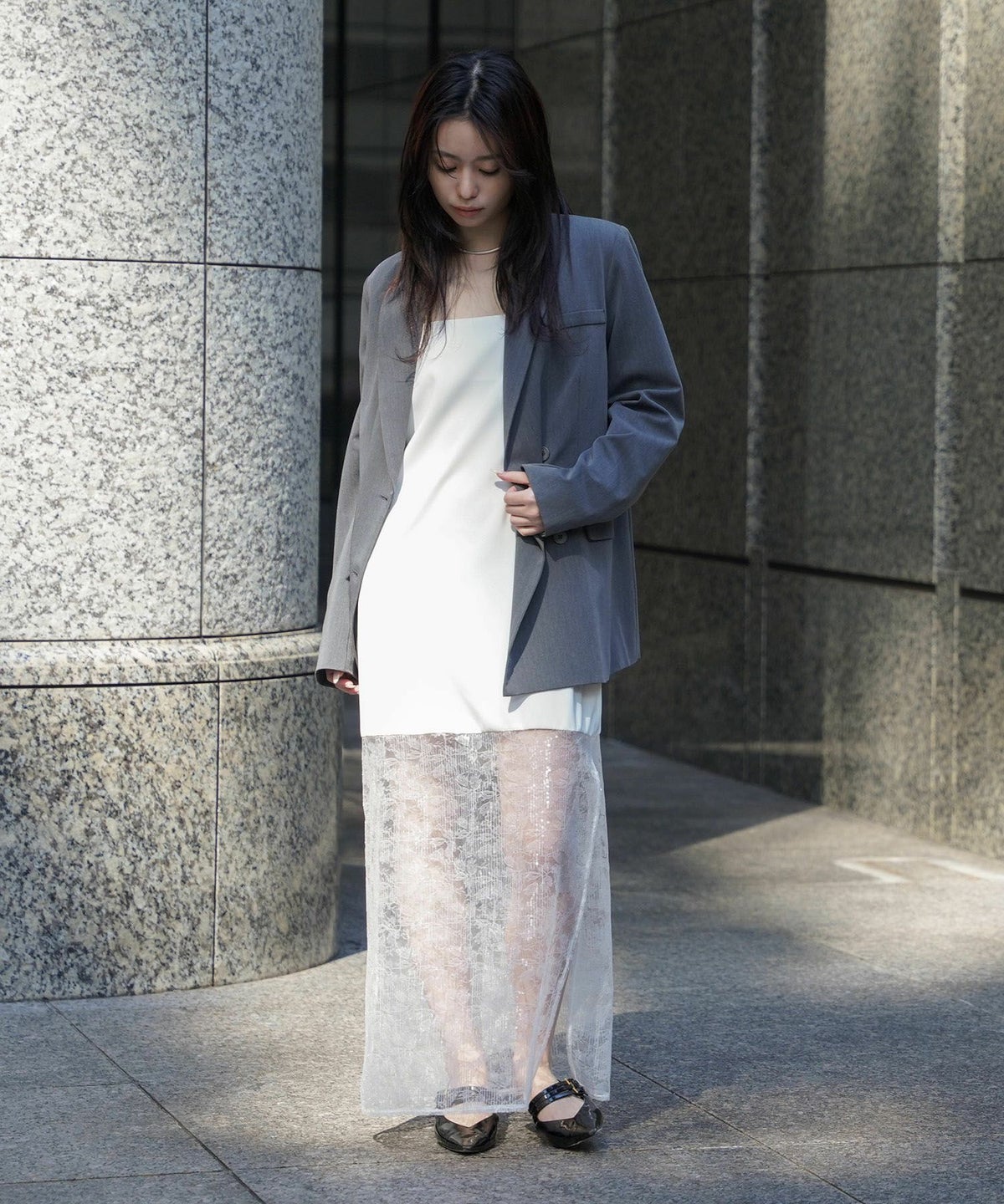 スパンコール レース キャミ ワンピース KINO THE KEI