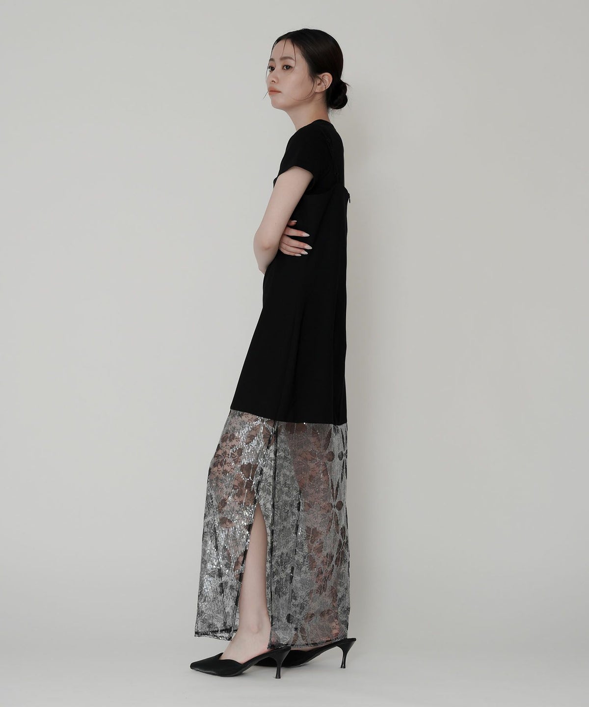 スパンコール レース キャミ ワンピース KINO THE KEI