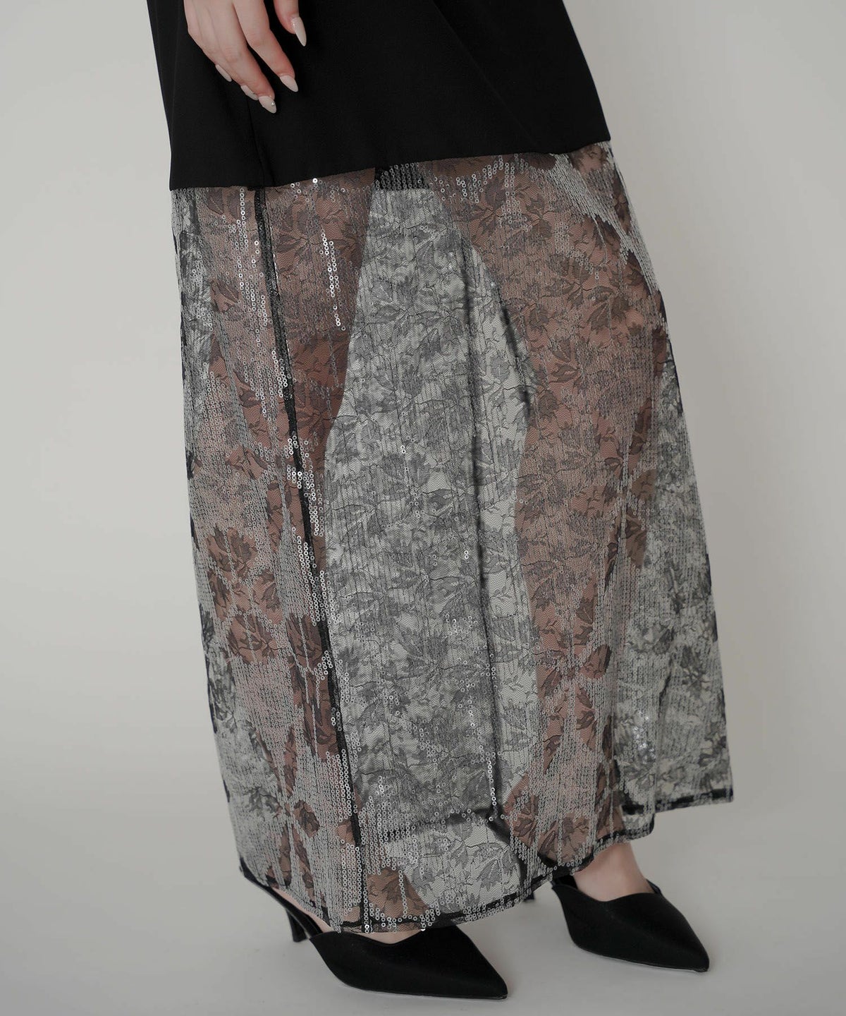 スパンコール レース キャミ ワンピース KINO THE KEI