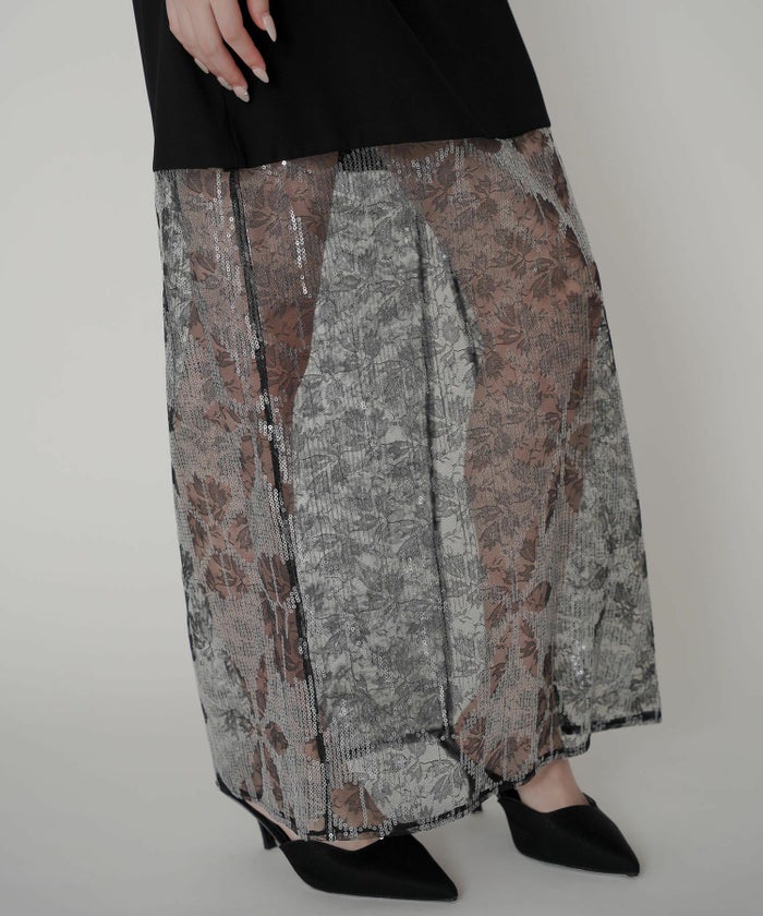 スパンコール レース キャミ ワンピース KINO THE KEI