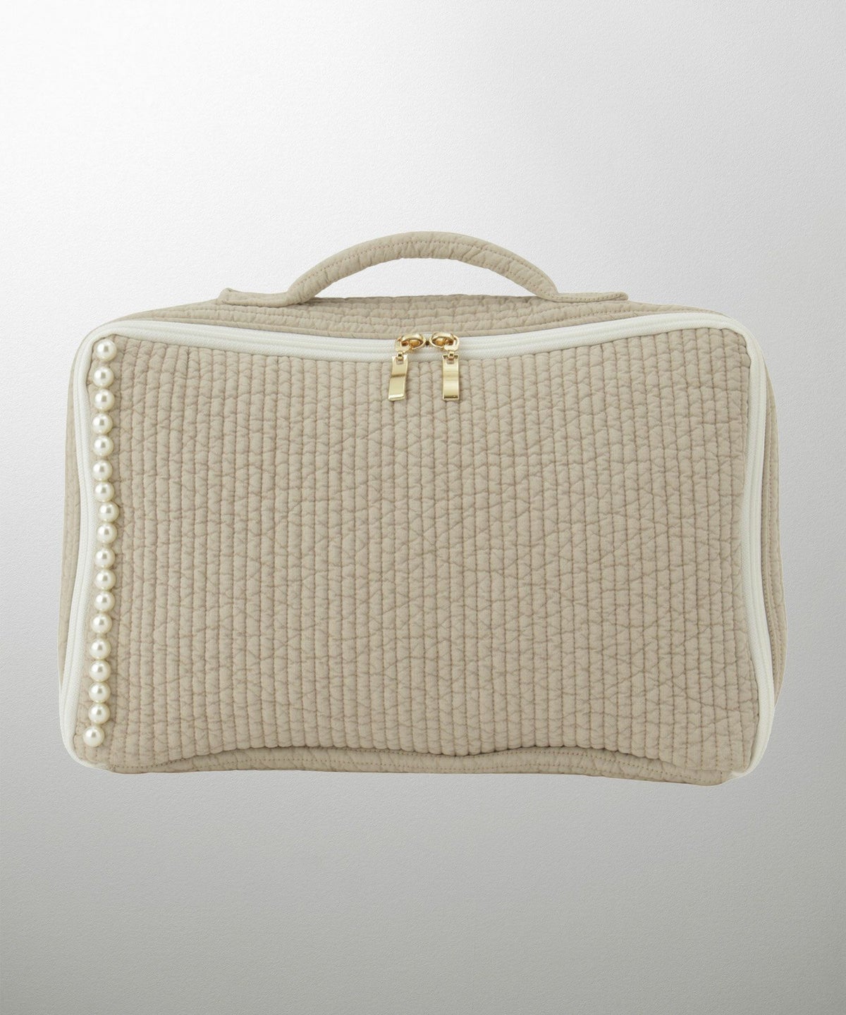 ポーチ パール トワルドジュイ ヌビ 韓国 トラベルポーチ ベージュ チャコール ピンクジュイ柄 グレージュイ柄 パールトリム