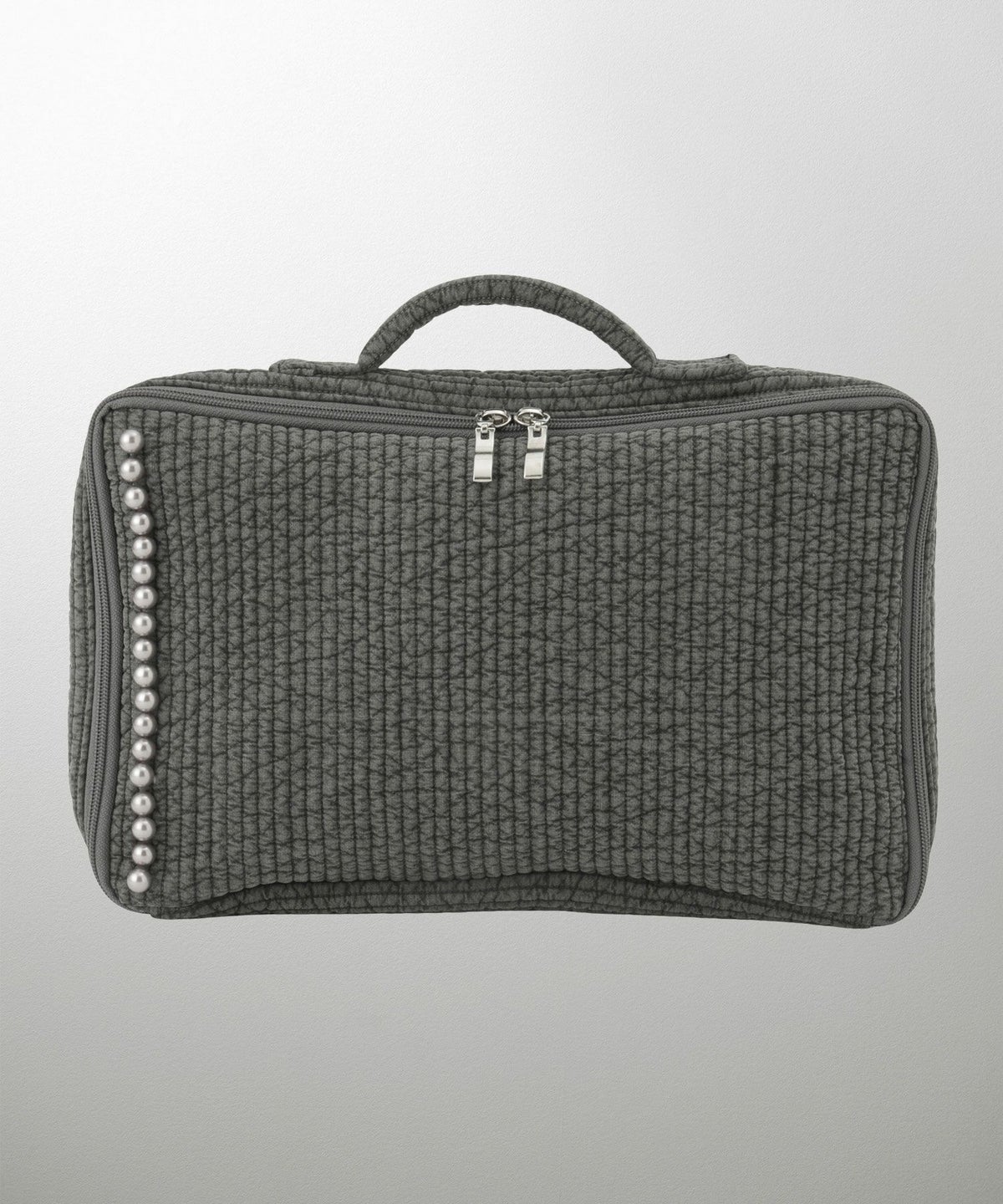 ポーチ パール トワルドジュイ ヌビ 韓国 トラベルポーチ ベージュ チャコール ピンクジュイ柄 グレージュイ柄 パールトリム