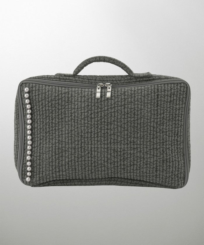 ポーチ パール トワルドジュイ ヌビ 韓国 トラベルポーチ ベージュ チャコール ピンクジュイ柄 グレージュイ柄 パールトリム