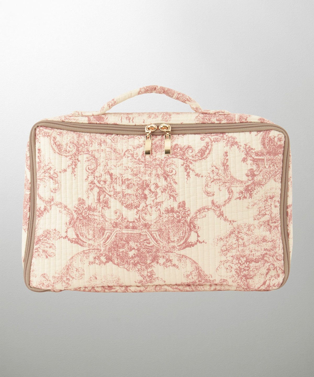 ポーチ パール トワルドジュイ ヌビ 韓国 トラベルポーチ ベージュ チャコール ピンクジュイ柄 グレージュイ柄 パールトリム