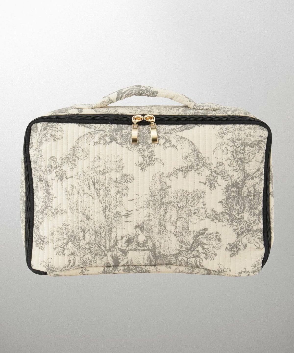 ポーチ パール トワルドジュイ ヌビ 韓国 トラベルポーチ ベージュ チャコール ピンクジュイ柄 グレージュイ柄 パールトリム