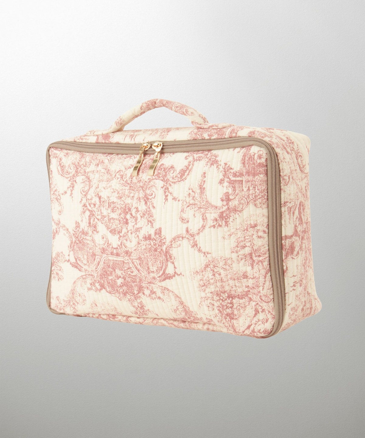 ポーチ パール トワルドジュイ ヌビ 韓国 トラベルポーチ ベージュ チャコール ピンクジュイ柄 グレージュイ柄 パールトリム