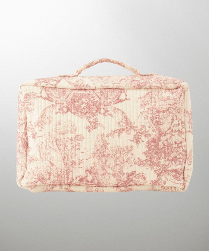 ポーチ パール トワルドジュイ ヌビ 韓国 トラベルポーチ ベージュ チャコール ピンクジュイ柄 グレージュイ柄 パールトリム