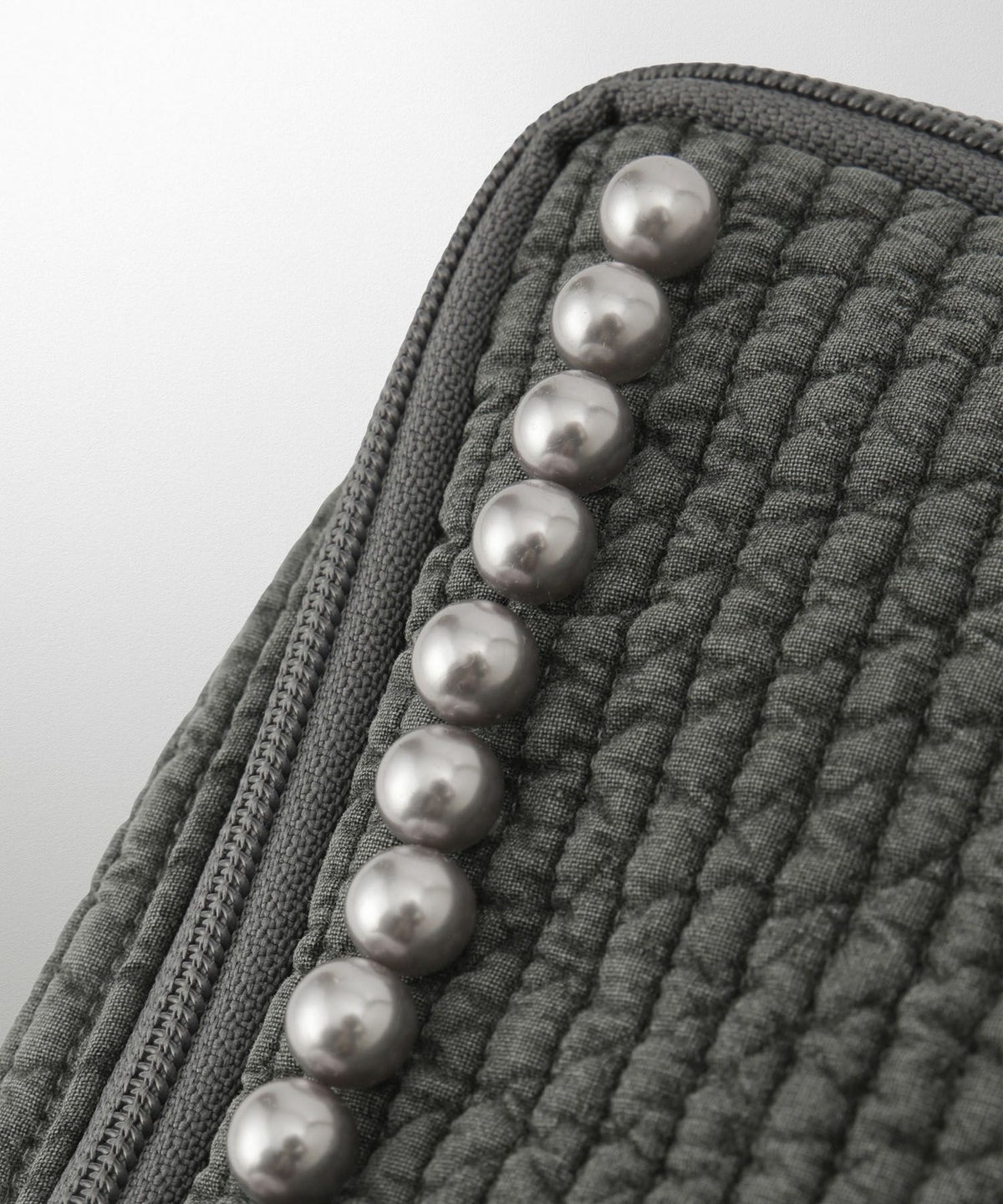 ポーチ パール トワルドジュイ ヌビ 韓国 トラベルポーチ ベージュ チャコール ピンクジュイ柄 グレージュイ柄 パールトリム