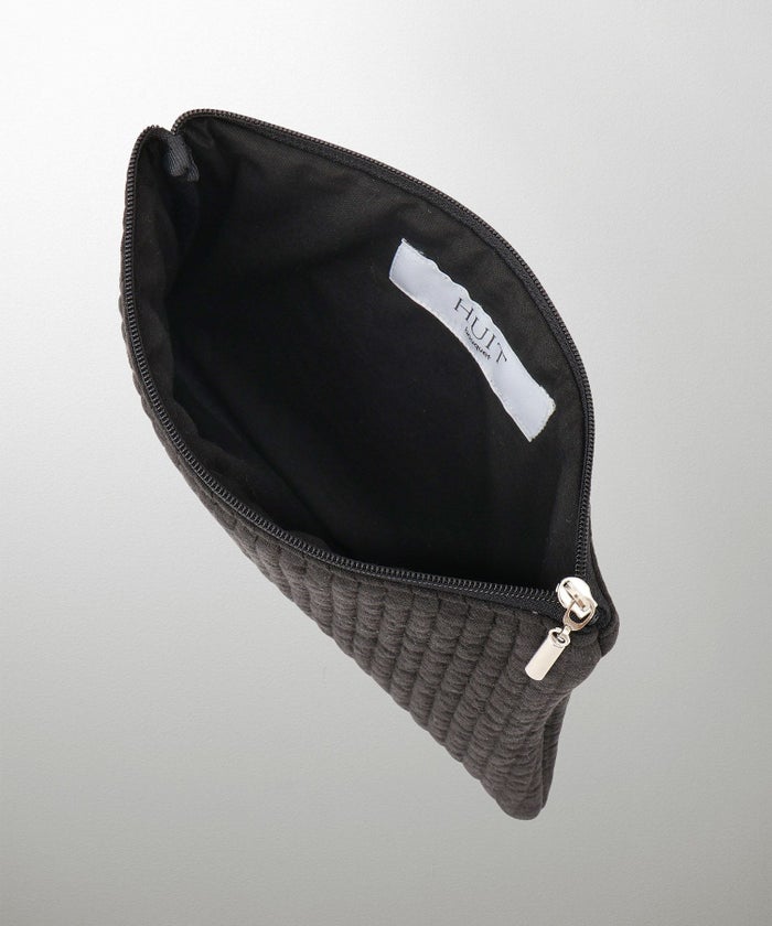 ポーチ パール ヌビ 韓国 アイボリー グレー チャコール ブラック パールトリム フラット ミドル