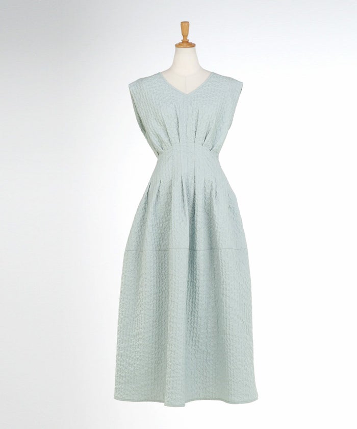 ワンピースレディース春夏秋ピンクロングマキシノースリーブ上品かわいいきれいめオフィスフィット&フレアジョイントスペース