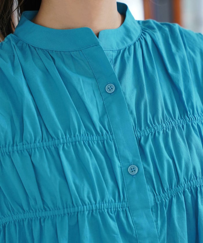 セレクトワンピースレディースファッションロングギャザードレープ春夏秋白青レディースかわいいジョイントスペース