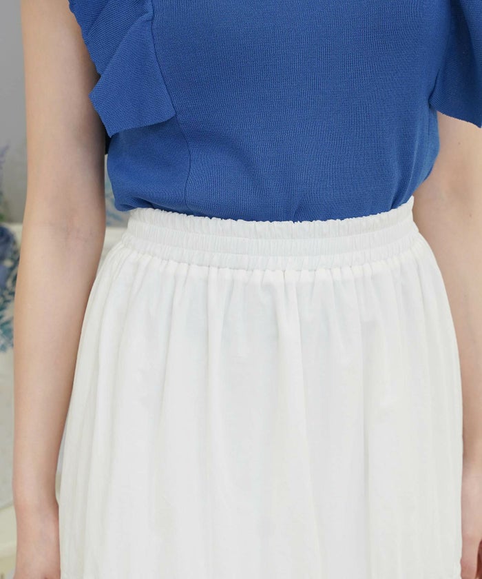 セレクトボトムススカートロングギャザードレープフレア春夏秋白青レディースオフィスかわいいジョイントスペース