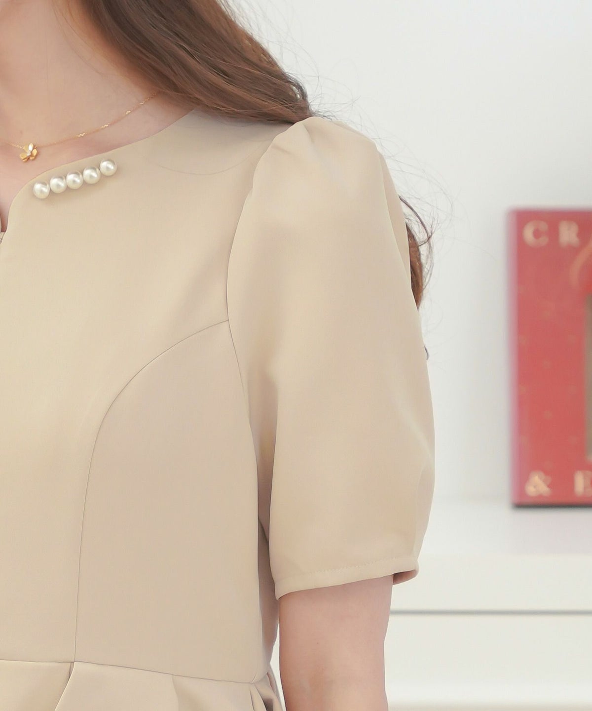 レディース/ワンピース/タイト/ペプラム/フロントファスナー/ハートネック/半袖/タック/スリット/シルエット/入卒園/授業参観/お宮参り/オケージョン/キレイ/綺麗/夏/春/体型カバー/ペプラム/ウエストゴム/上品/エレガント/フェミニン/20代/30代/40代/ママ/母/