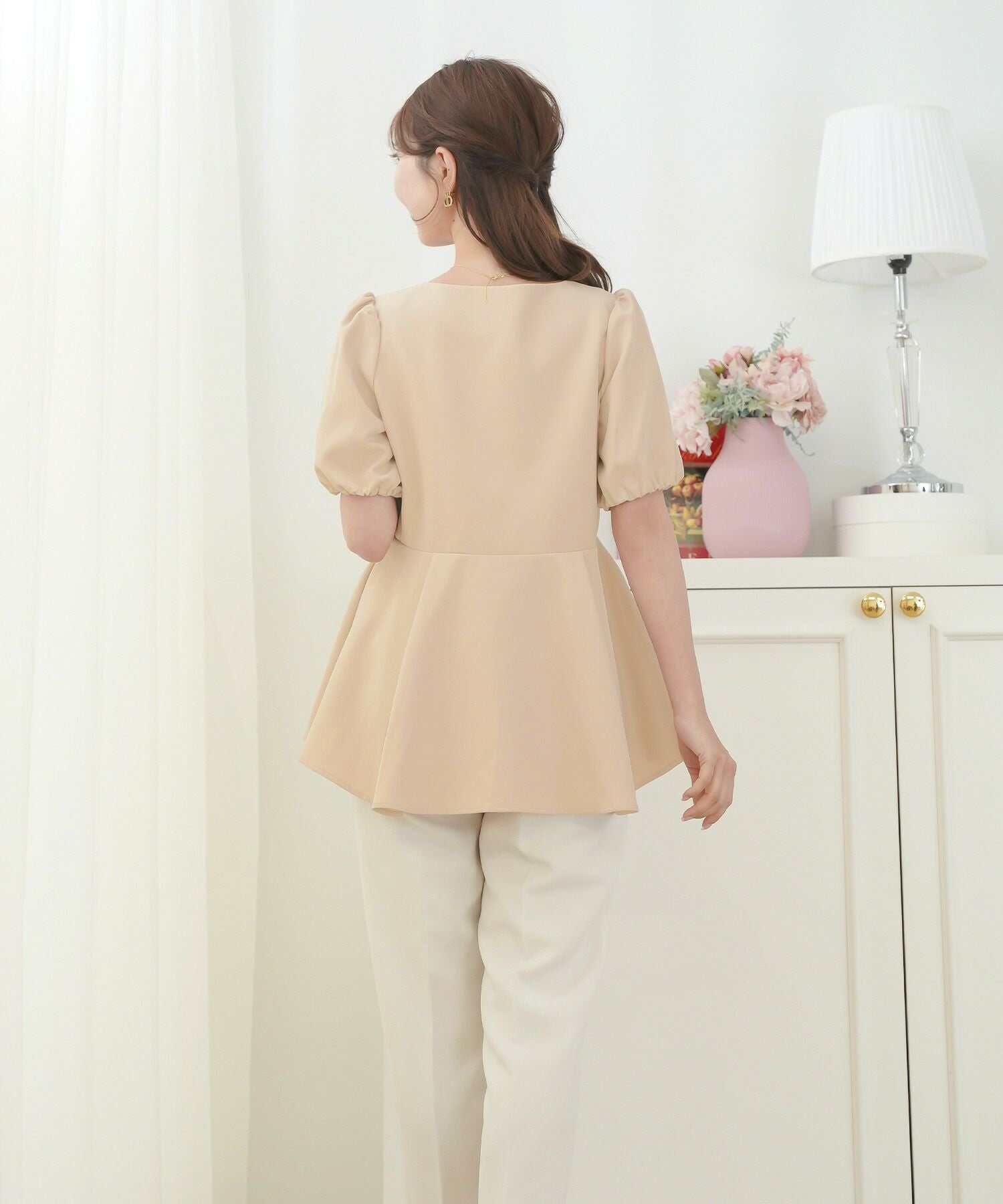 heve ヘイヴ♡ハートネックペプラムブラウス♡vanilla white ハートネック フロントファスナー ペプラム ブラウス le reve vaniller
