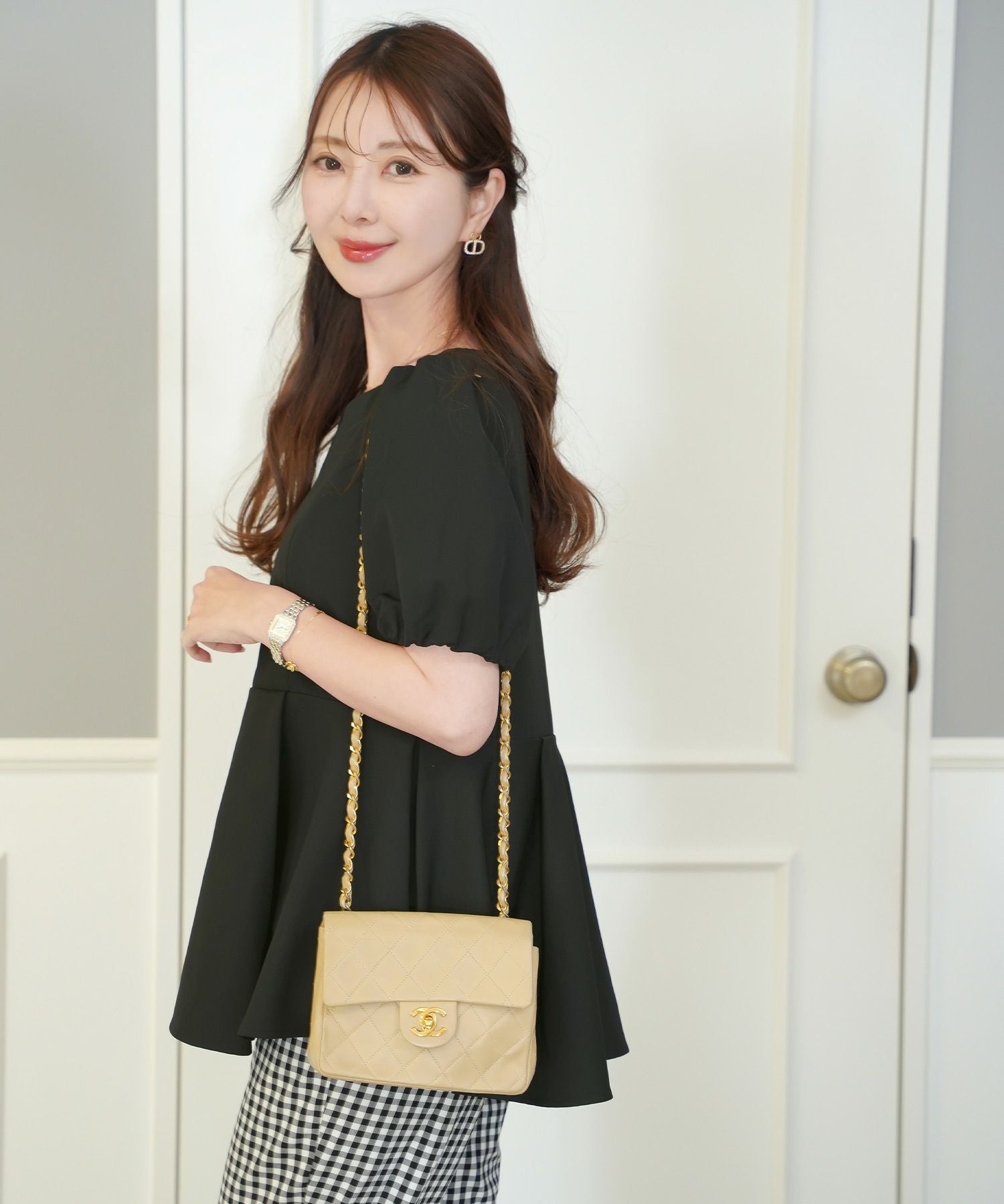 ハートネック フロントファスナー ペプラム ブラウス le reve vaniller