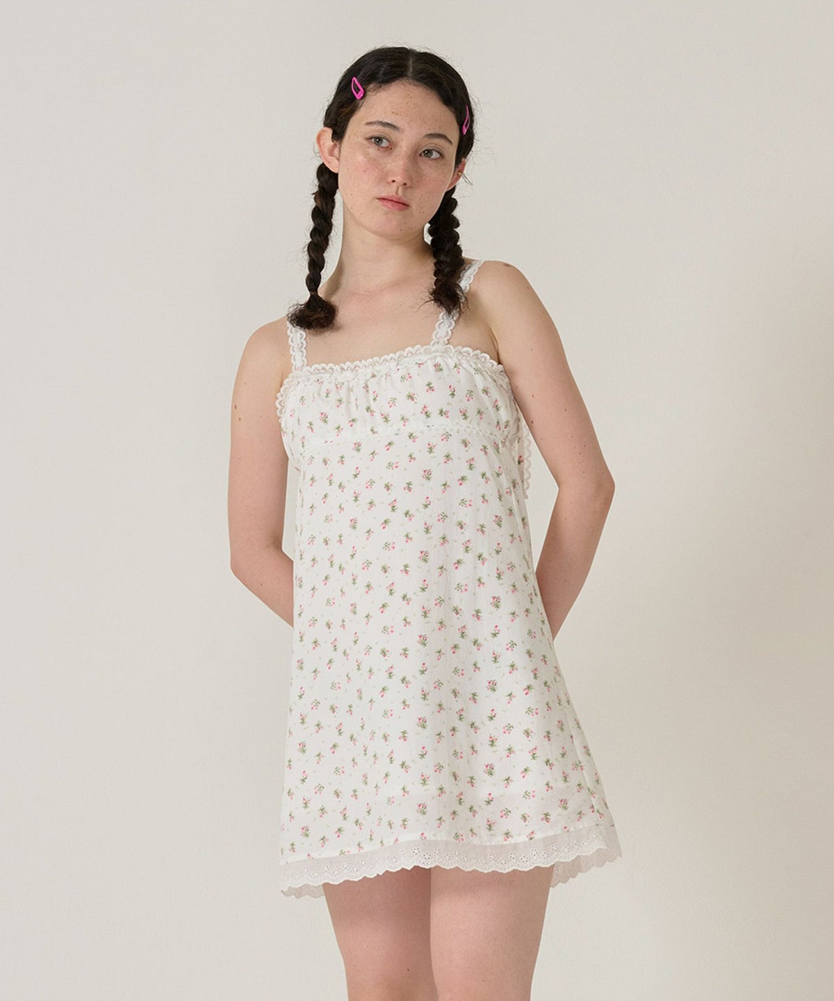 ワンピース/レース/花柄/ホワイト