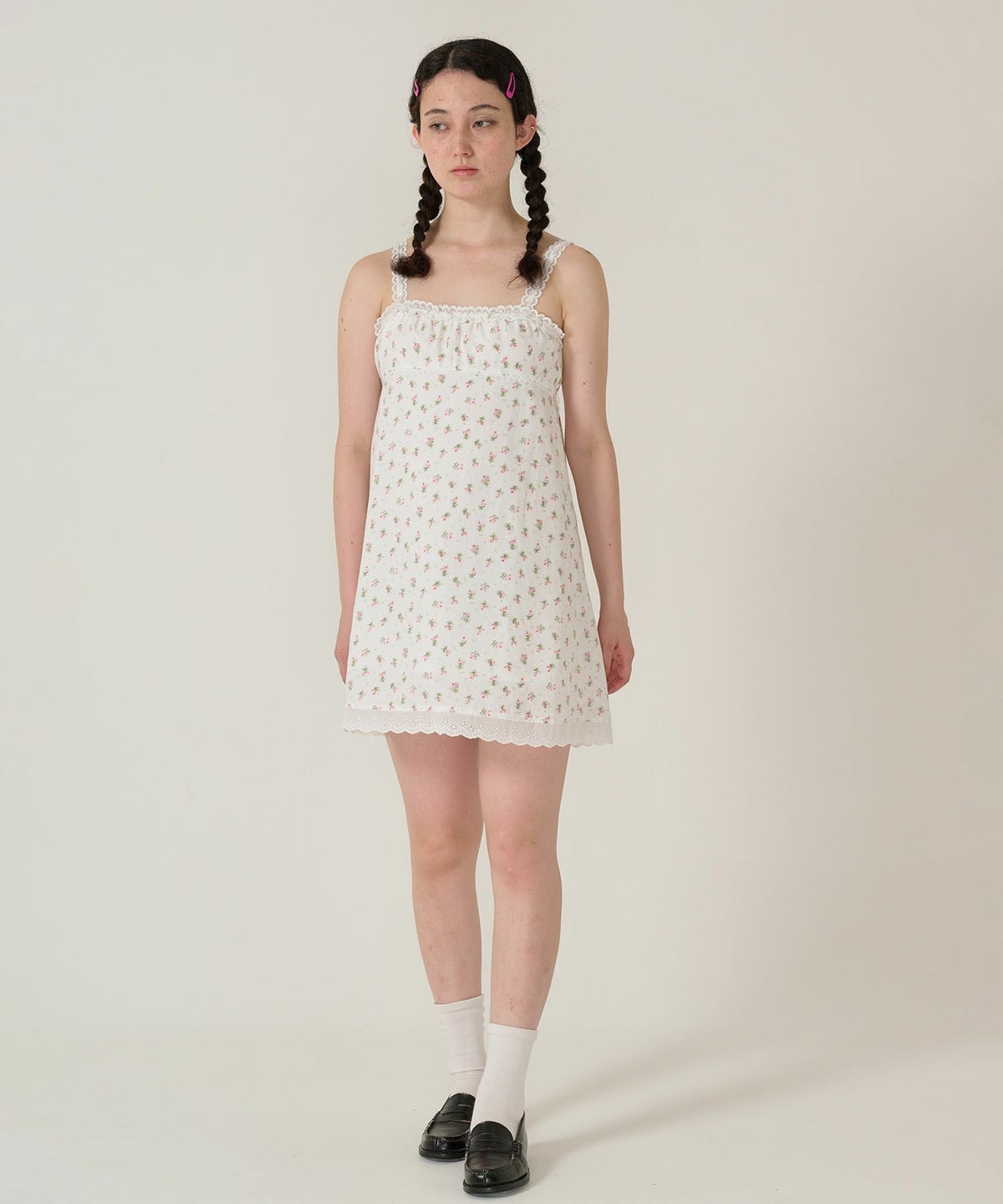 ワンピース/レース/花柄/ホワイト