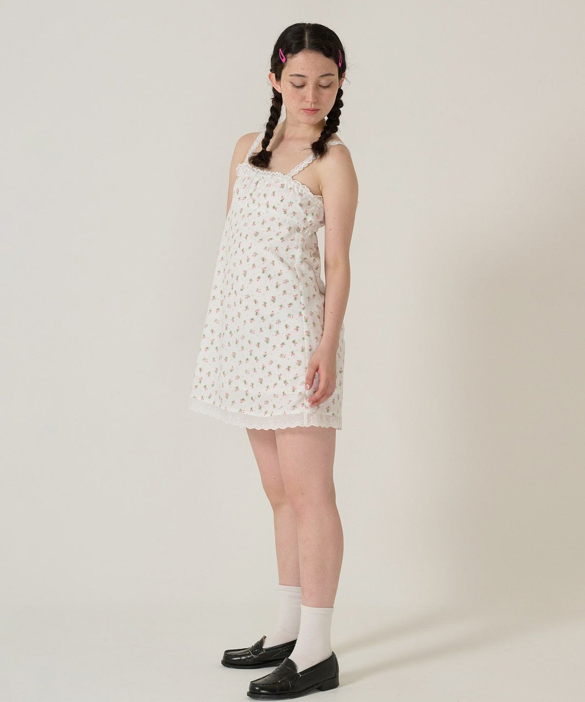 ワンピース/レース/花柄/ホワイト