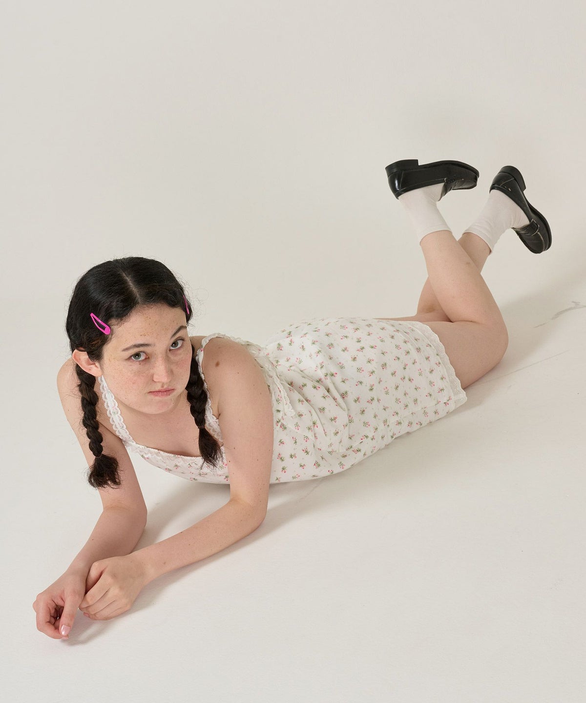 ワンピース/レース/花柄/ホワイト