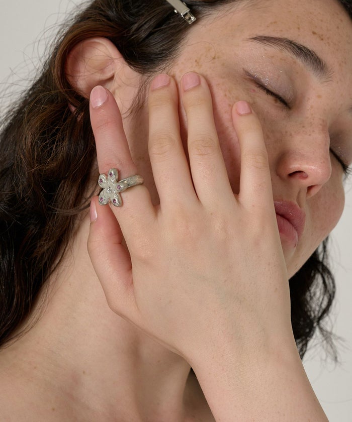 リング/シルバー/アクセサリー/フラワー