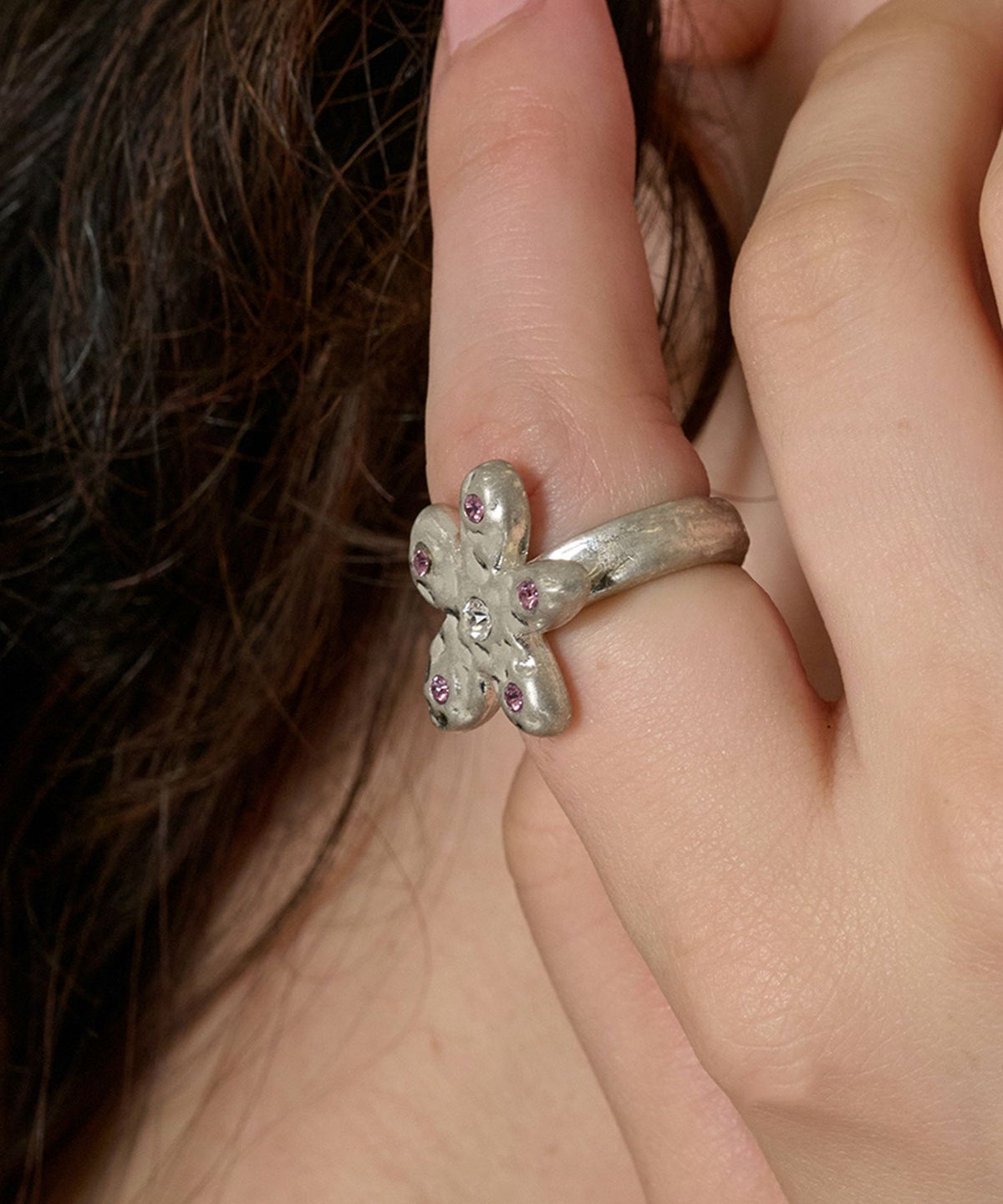 リング/シルバー/アクセサリー/フラワー