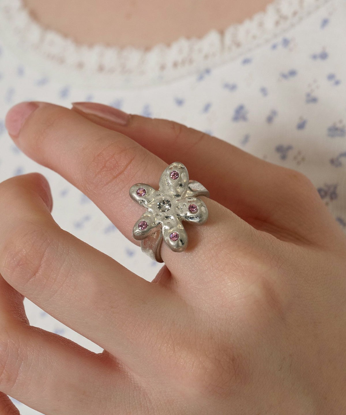 リング/シルバー/アクセサリー/フラワー