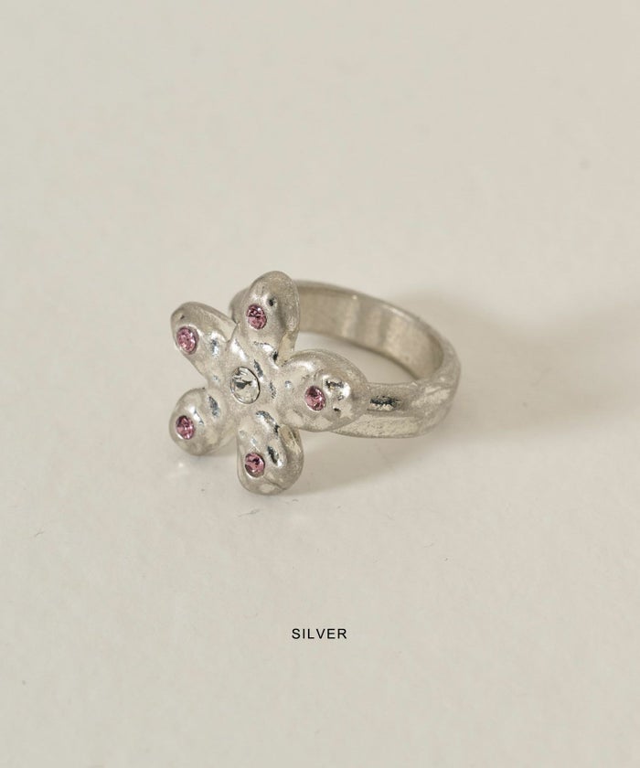 リング/シルバー/アクセサリー/フラワー