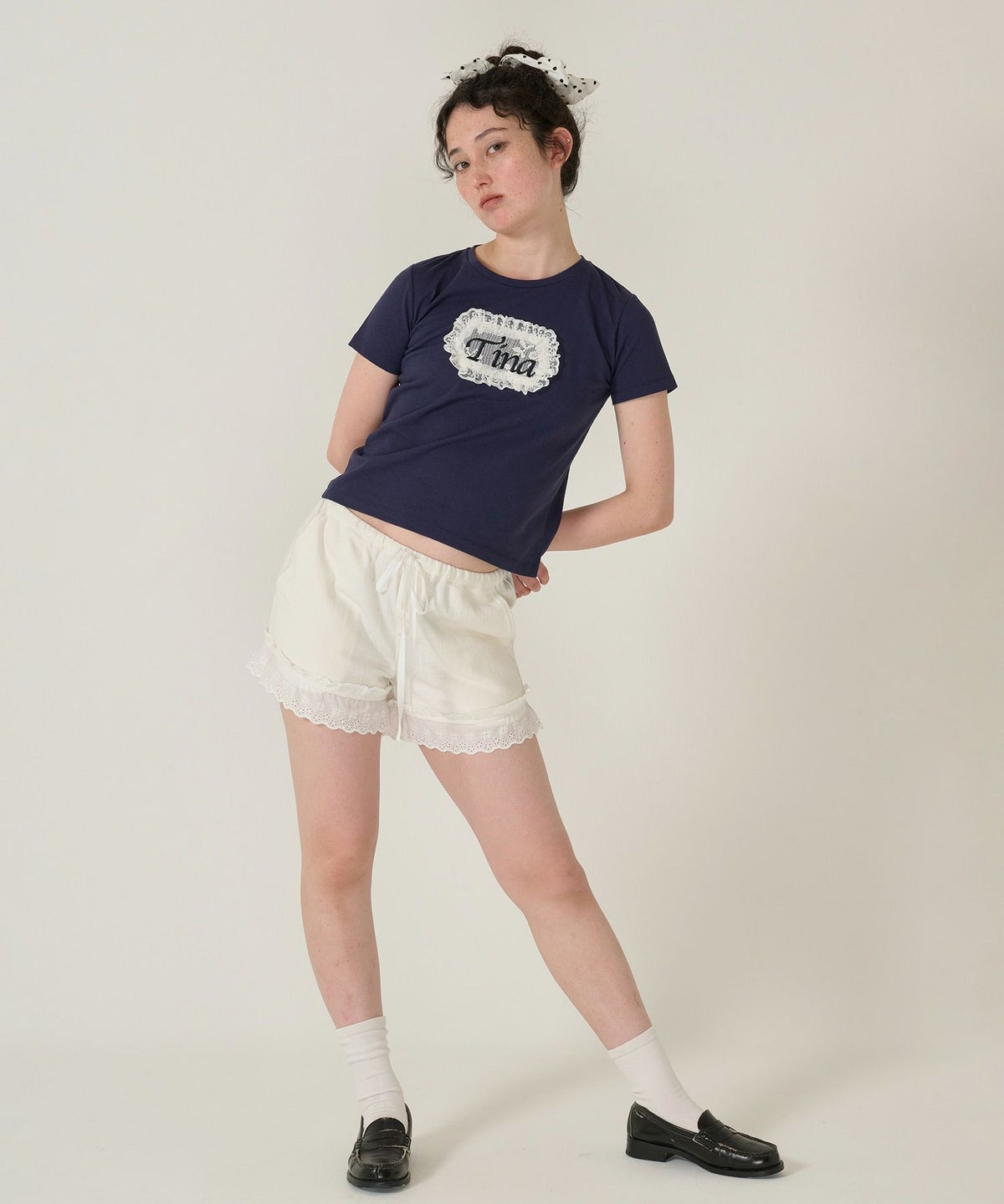 ショートパンツ/パンツ/レース/ホワイト