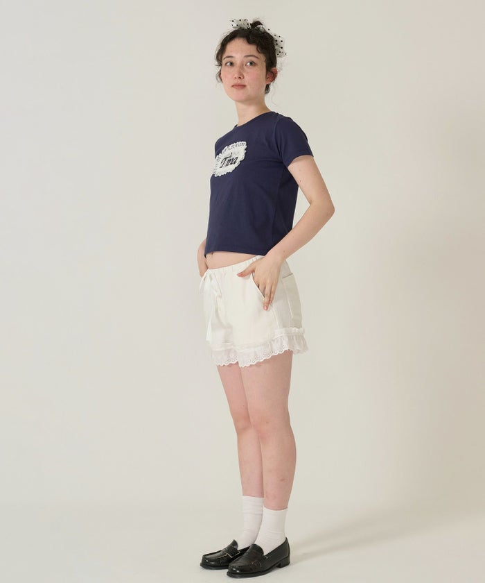 ショートパンツ/パンツ/レース/ホワイト